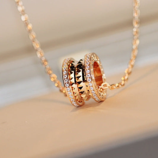 [Star Jewelry]ZERO 1 ROCK PEDANT PINK GOLD NECKLACE