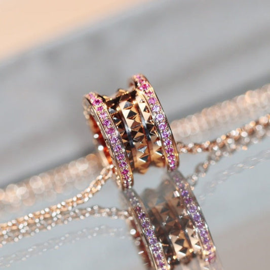 [Star Jewelry]ZERO 1 ROCK PINK GOLD PINK DIAMOND NECKLACE