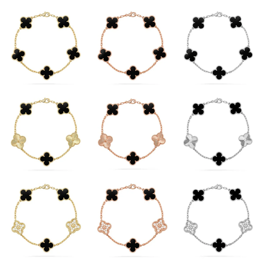 [Star Jewelry] CLOVER 5 MOTIF ONYXS BRACELET COLLECTION
