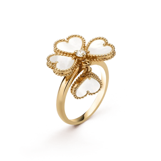 [Star Jewelry]SWEET CLOVER WHITE MOP RING