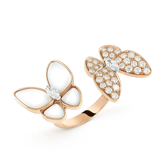 [Star Jewelry]TWIN BUTTERFLY DIAMOND MOP RING